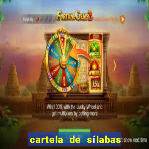 cartela de sílabas para imprimir