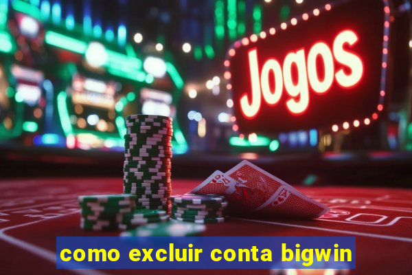 como excluir conta bigwin